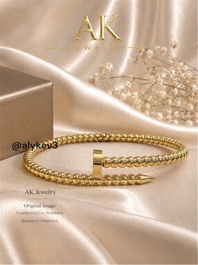 💎Luxury 18k Gold Beaded Bracelet, Stackable Bangle Gold Plating | AK Jewelry™